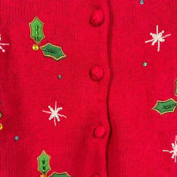 Womens Christmas Cardigan/Sweater Heirloom Collectibles Gingerbread Size Small - Picture 4 of 8